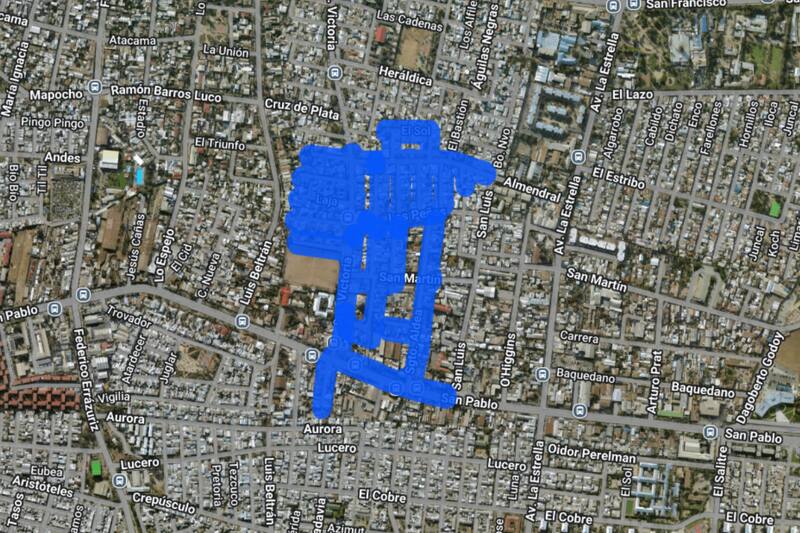 Sector afectado por el corte de luz.