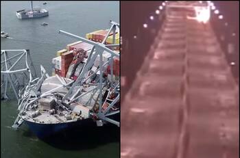 Baltimore: Video de cámara de tráfico revela el momento previo al derrumbe del puente