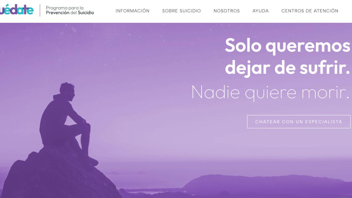 Así funciona Quédate, inédito programa para la prevención del suicidio