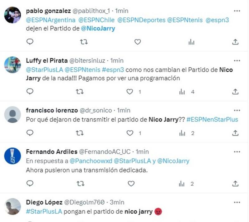 Quejas hinchas chilenos contra ESPN por partido de Jarry en el US Open