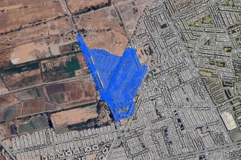 Sector afectado por el corte de luz.