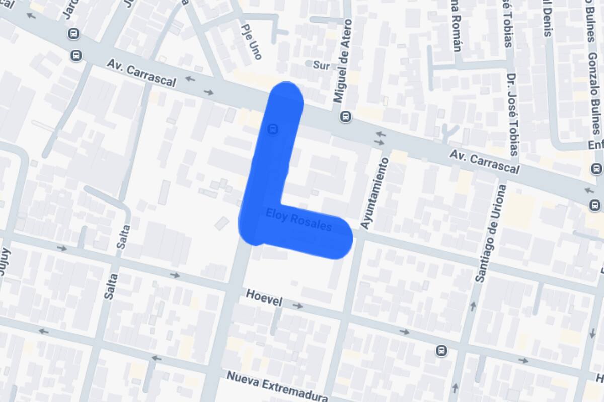 Sector afectado por el corte de luz.