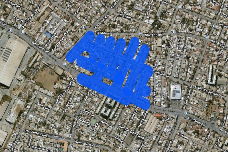 Sector afectado por el corte de luz.