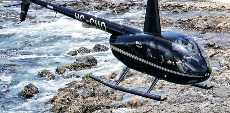 Helicóptero en el que capotó el exmandatario.