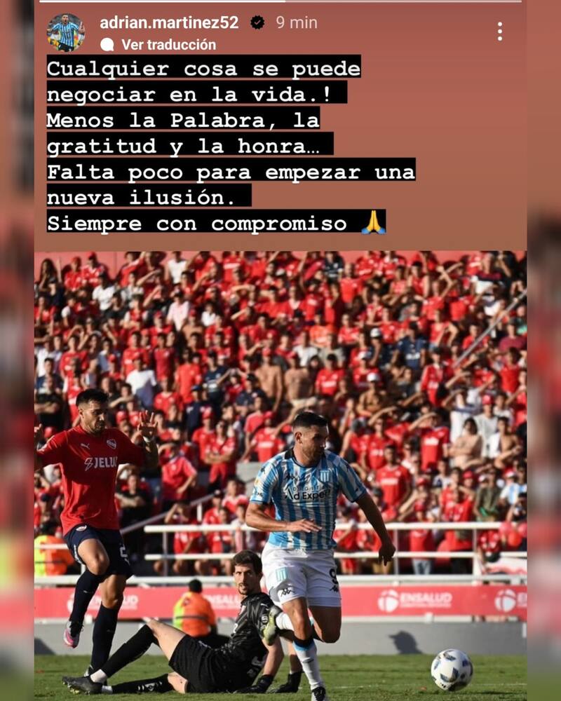 El mensaje de Adrián Martínez.