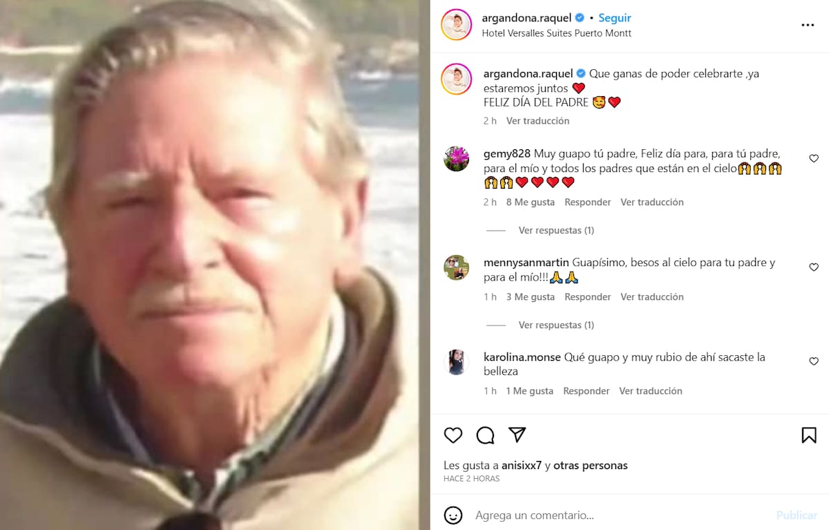 El saludo de Raquel Argandoña en el Día del Padre.