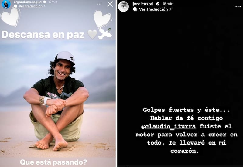 Raquel Argandoña y Jordi Castell reportaron la muerte de Claudio Iturra. Créditos: Instagram