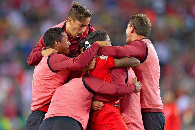 festeja su gol ante Brasil en la Copa América Centenario del 2016. Este 2024, no estará en el certamen que se juega en Estados Unidos.