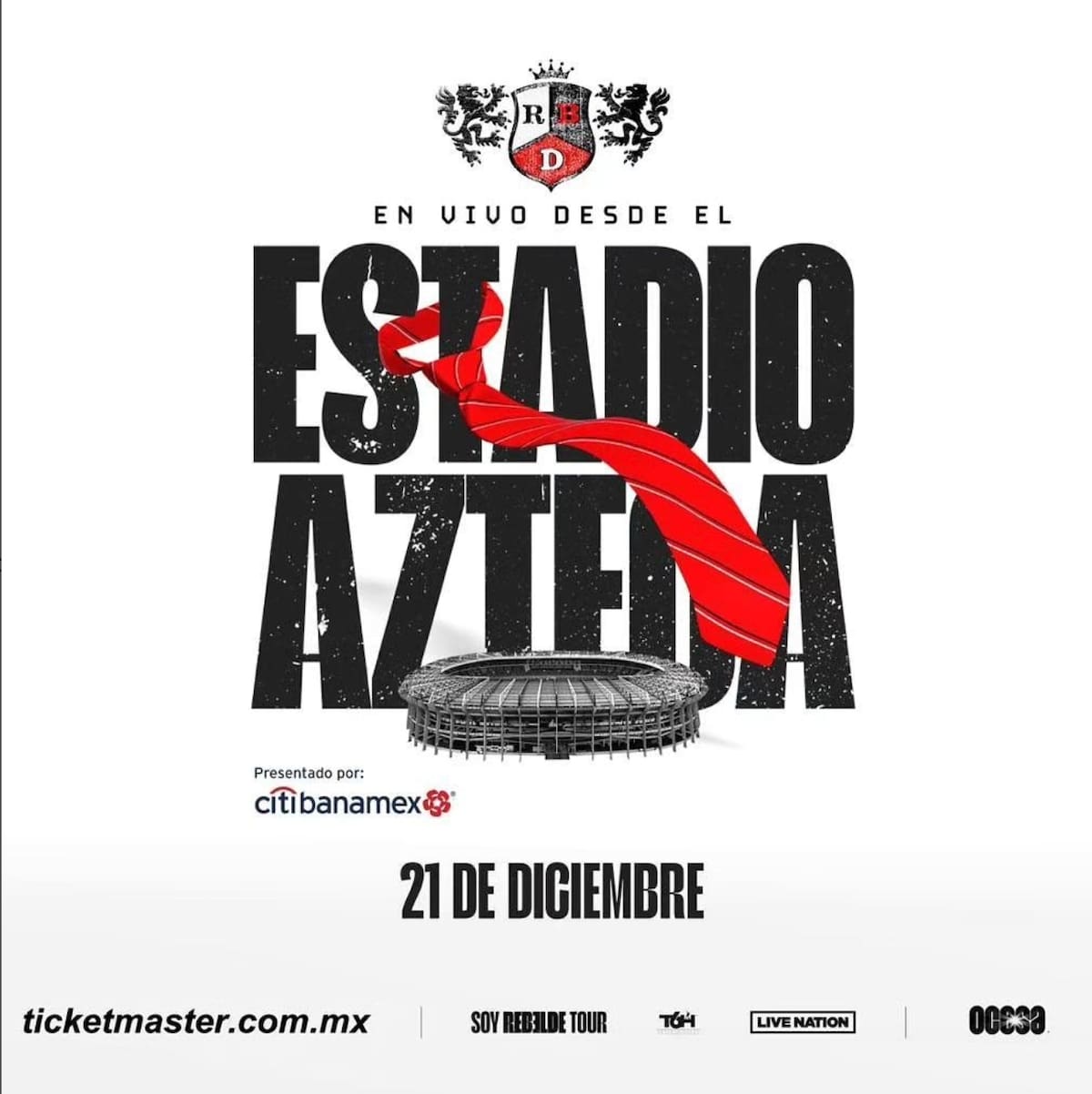 La agrupación confirma que concluirá su gira en el Estadio Azteca el 21 de diciembre.