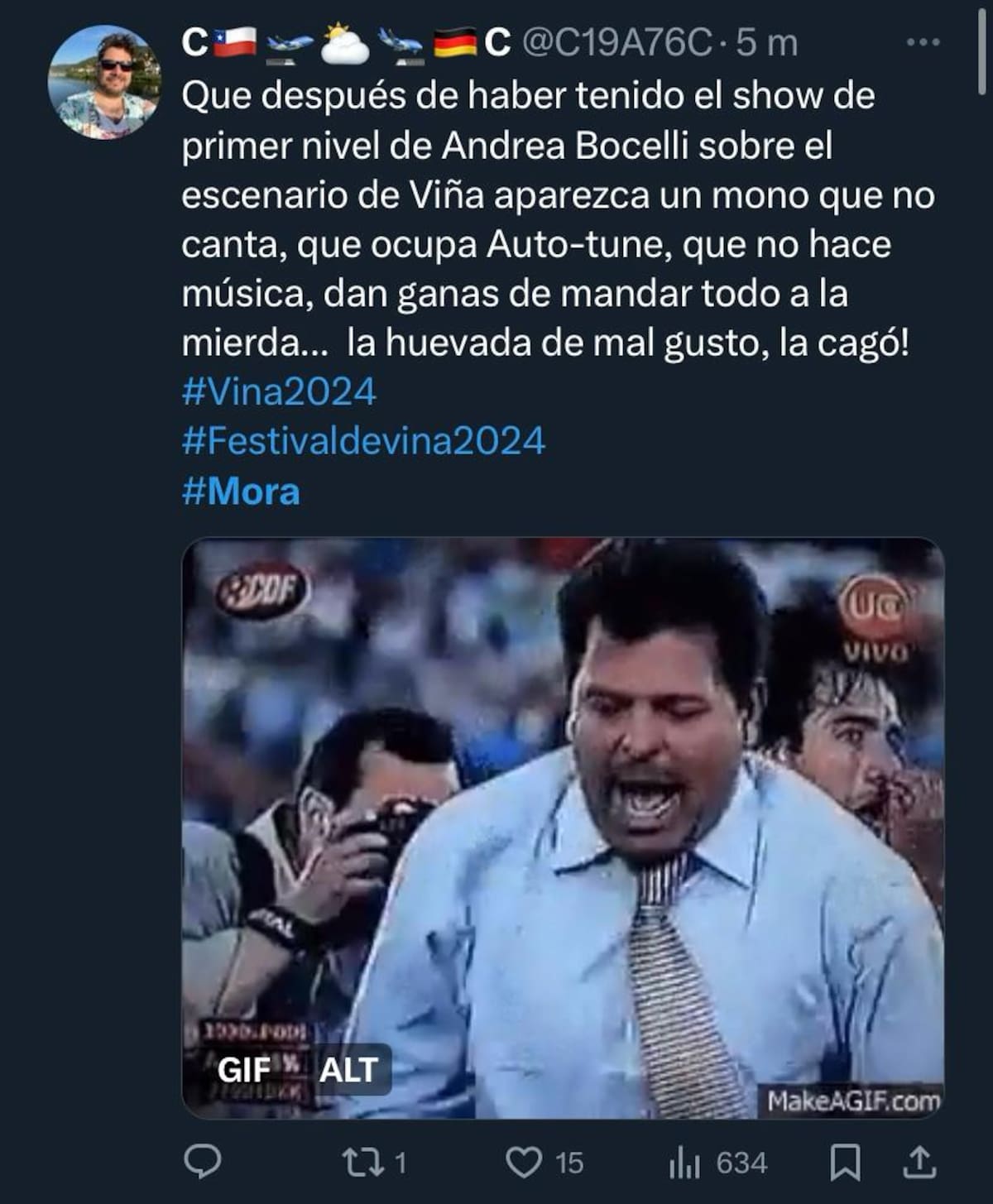 Reacciones al show de Mora