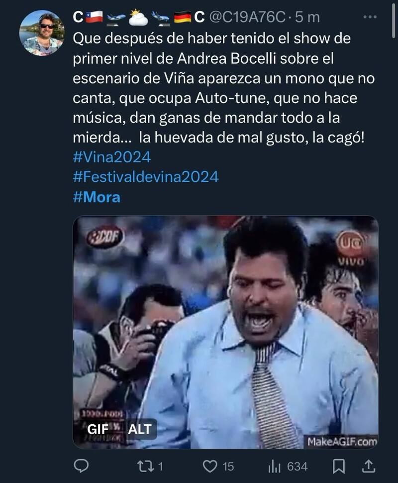 Reacciones al show de Mora