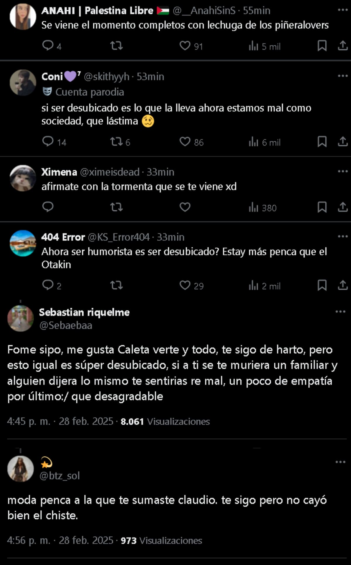 Las opiniones divididas por el chiste sobre la muerte del Negro Piñera.
