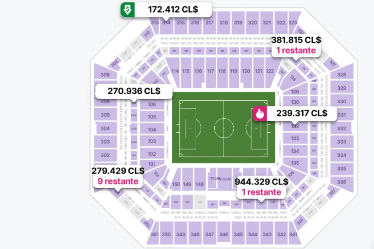 Entradas Real Madrid vs Al Hilal. Los sectores morados siguen entradas disponibles.