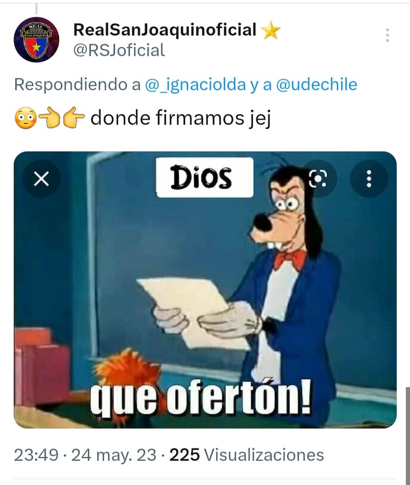 Real San Joaquín y su broma en Twitter.