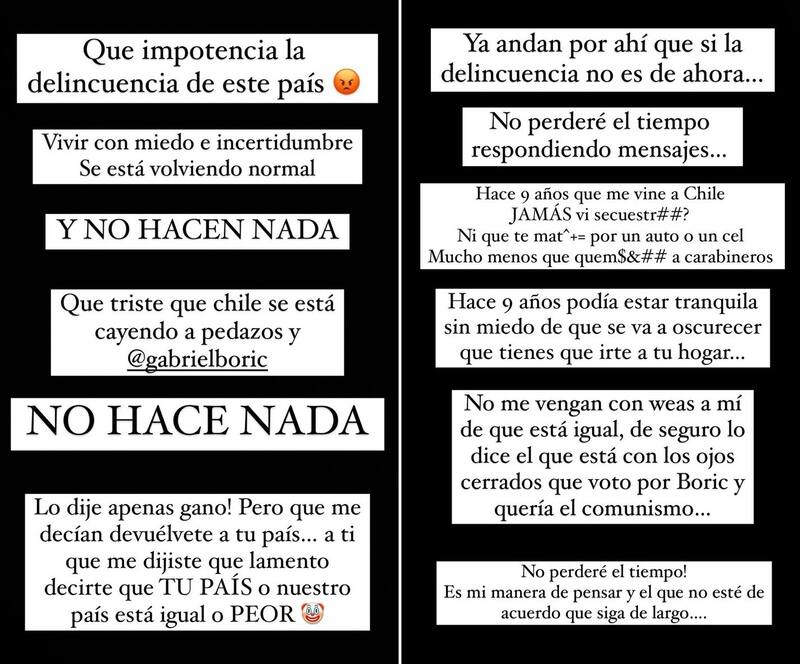 El descargo de Rebeca Naranjo contra la delincuencia. Créditos: Instagram