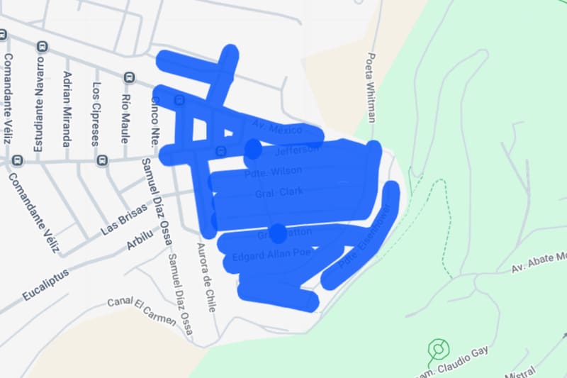 Sector afectado por el corte de luz.