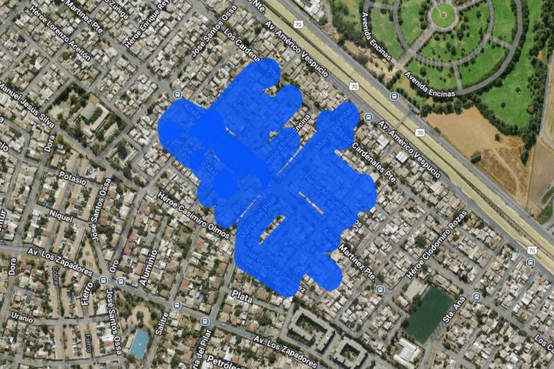 Sector afectado por el corte de luz.