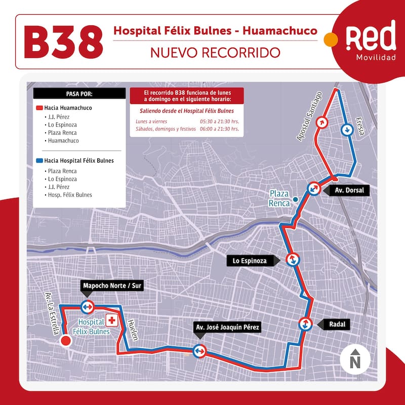 Conoce la ruta que atravesará el nuevo servicio B38.