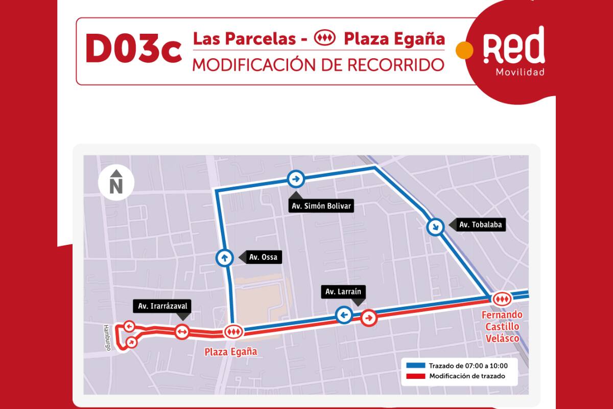 Conoce cómo quedó el recorrido D03.
