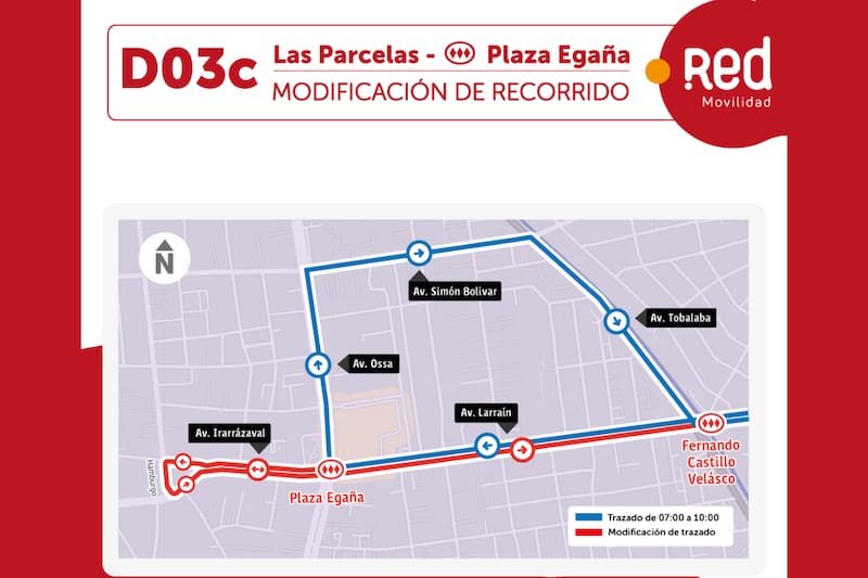 Conoce cómo quedó el recorrido D03.
