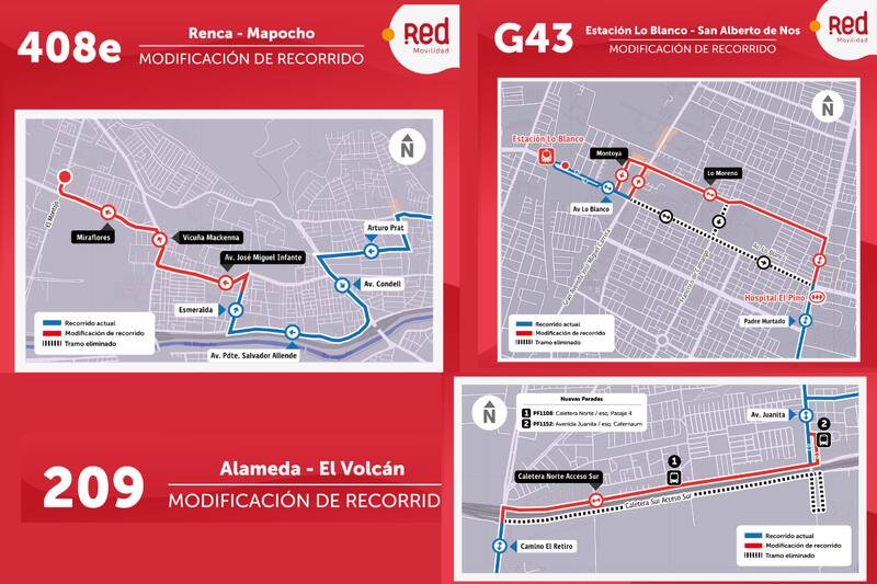 Cambios en el trayecto de estos buses.
