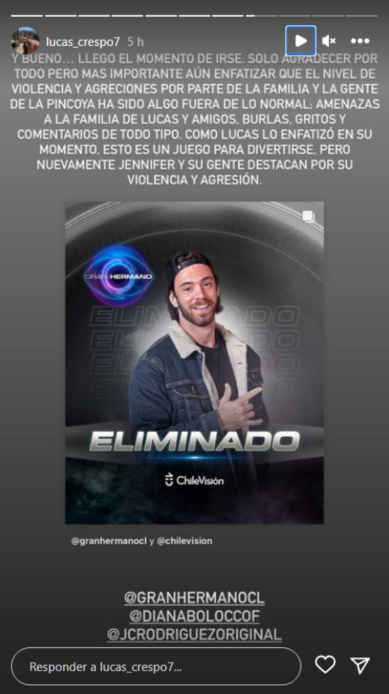 Tras la eliminación de Lucas Crespo en “Gran Hermano”, se vivieron tensos momentos en el set de el reality de Chilevisión, donde la bancada del eliminado se enfrentó a la de “La Pincoya”.
