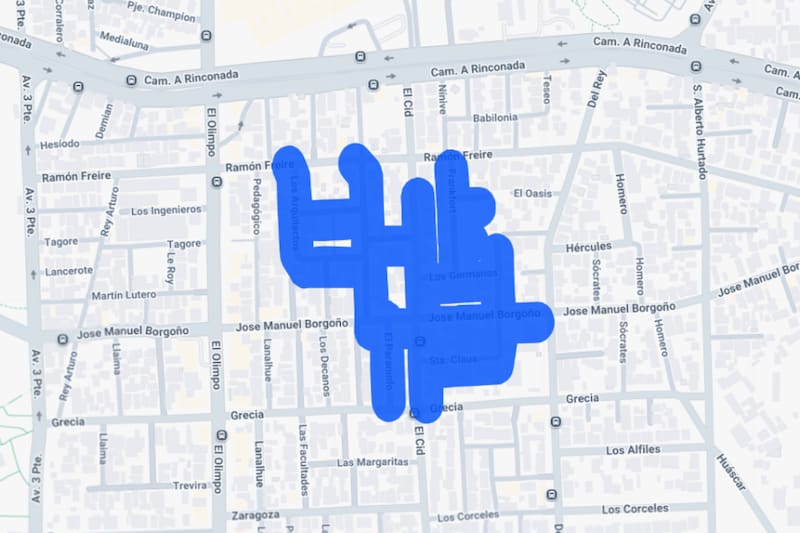 Sector afectado por el corte de luz.