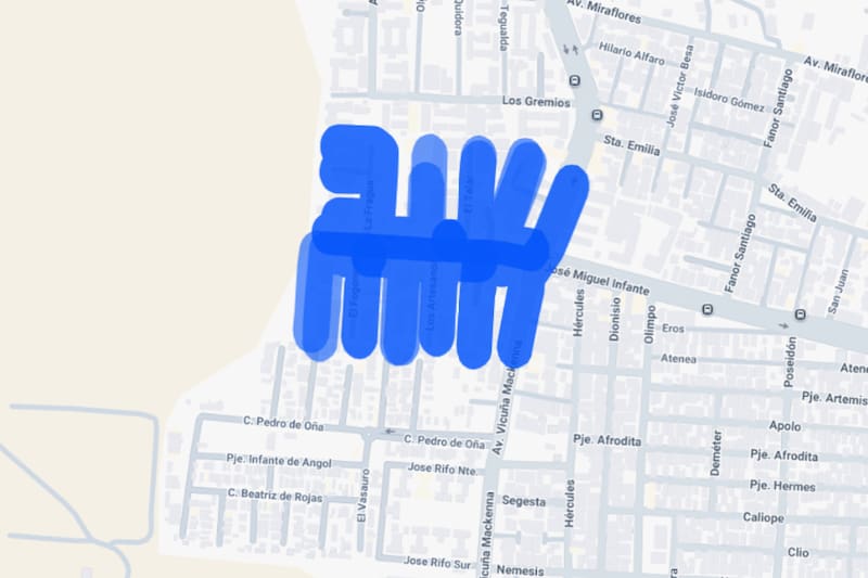 Sector afectado por el corte de luz.