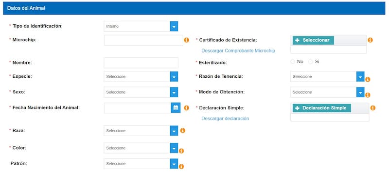 Estos son los datos que se te solicitarán a la hora de inscribir a tu perro o gato en el Registro Nacional de Mascotas.