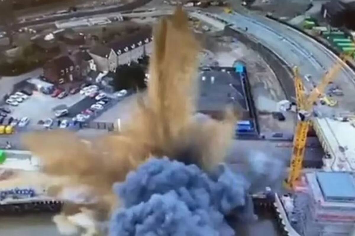 Un bomba de la Segunda Guerra Mundial explotó en la ciudad de Great Yarmouth. Créditos: Captura video