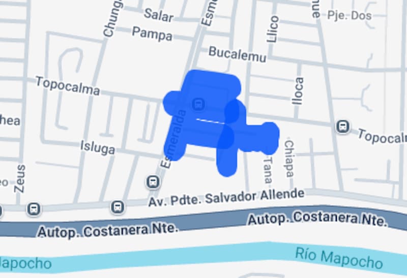 El corte está situado cerca de la Autopista Costanera Norte, a la altura de calle Esmeralda. Foto: Enel.