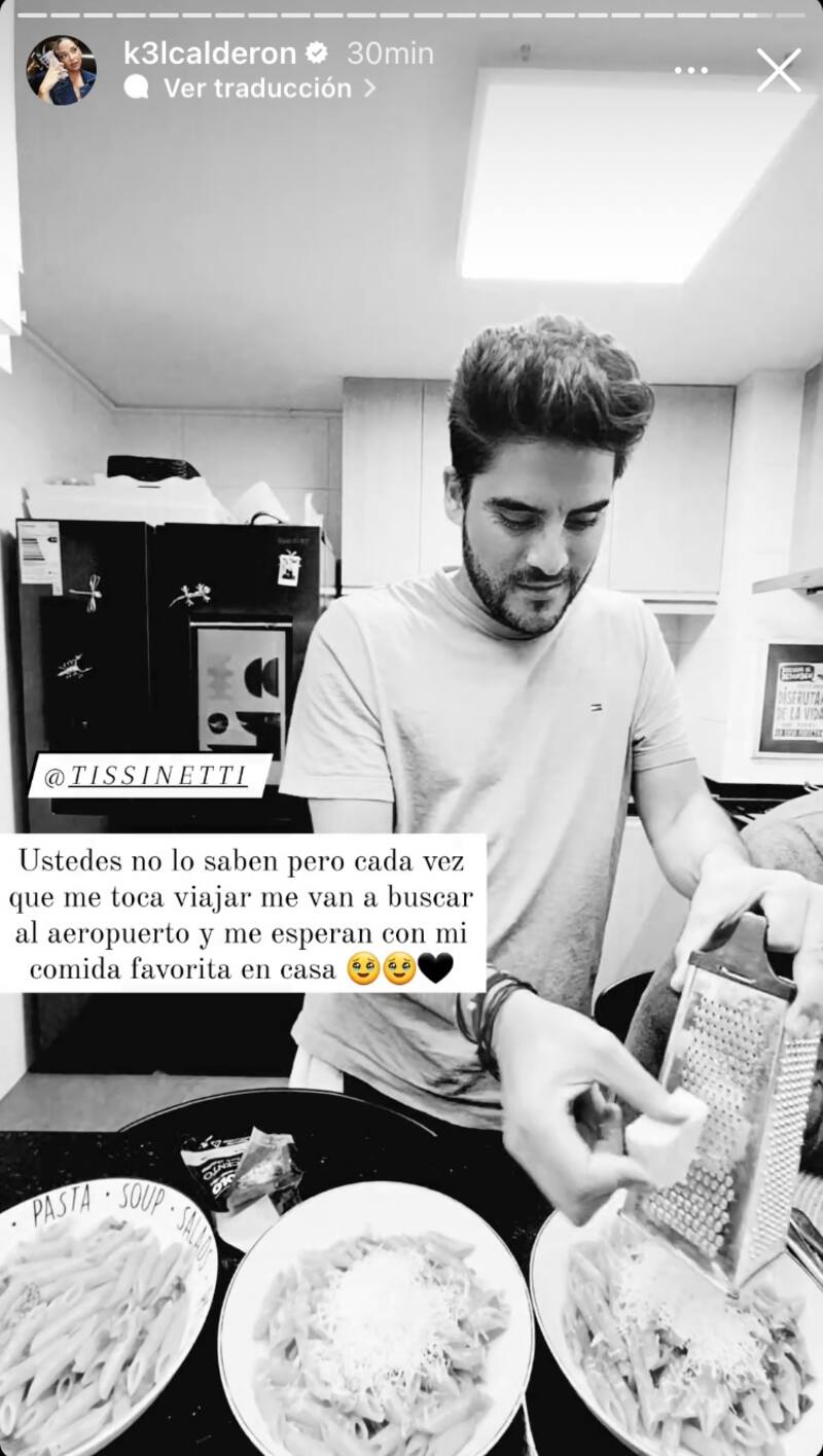 Renzo Tissinetti en las historias de Kel Calderón / Créditos: Instagram