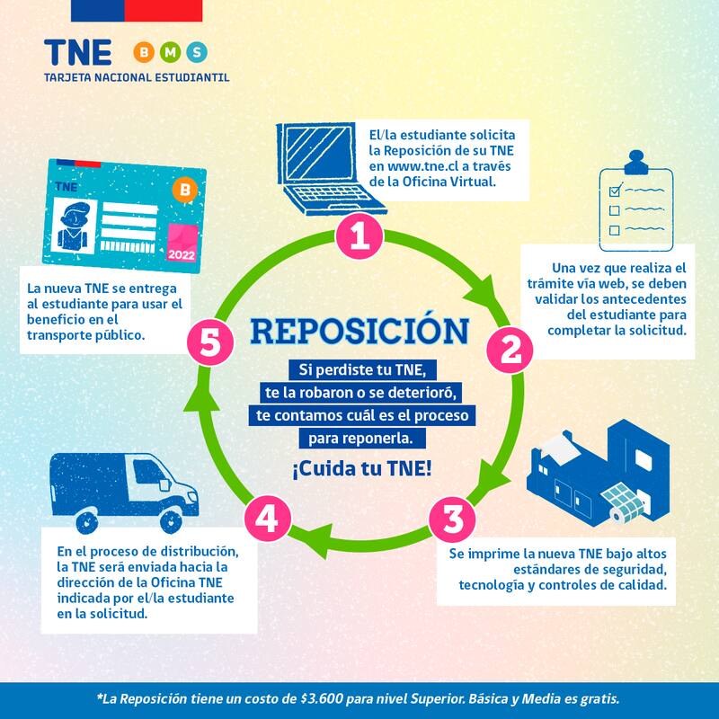 Estos son los pasos a seguir si haces la solicitud de reposición de manera online. Créditos: Oficina Virtual TNE