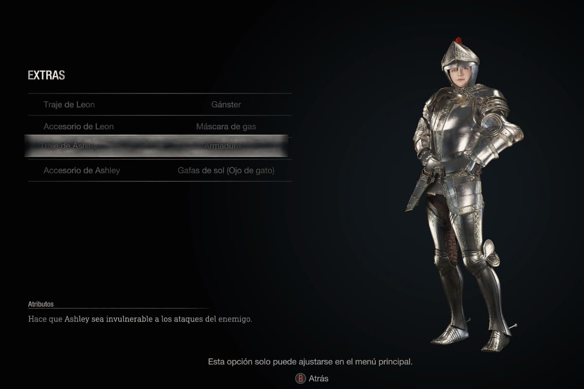 La armadura otorgará una mayor protección a Ashley. Créditos: Resident Evil