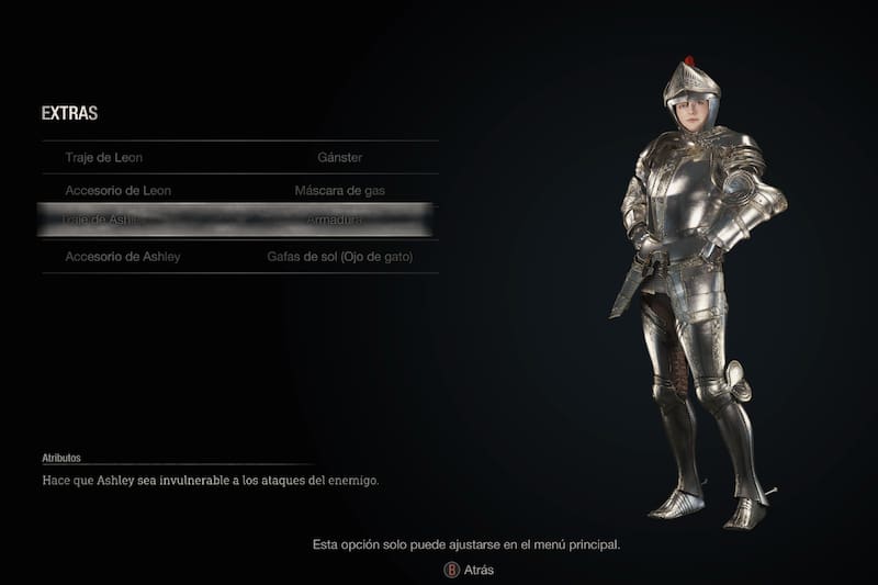 La armadura otorgará una mayor protección a Ashley. Créditos: Resident Evil