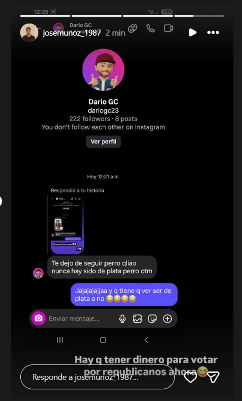 Respondió a las críticas en Instagram.