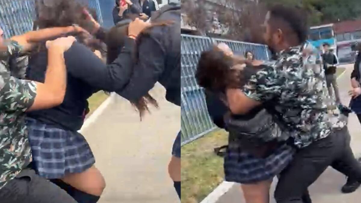 VIDEO | Apoderado golpeó a una estudiante en medio de una riña en liceo de Talcahuano