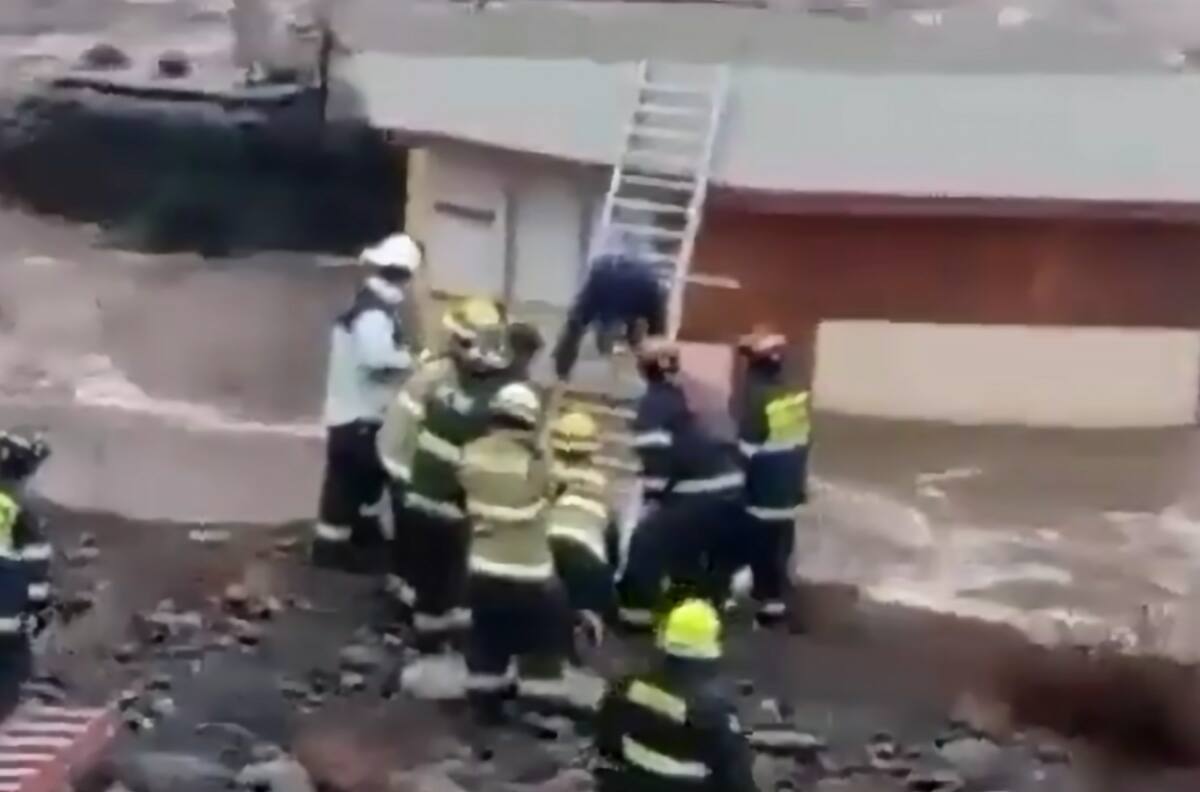 VIDEO| Así fue rescatada una persona en medio de la crecida del Río Aconcagua