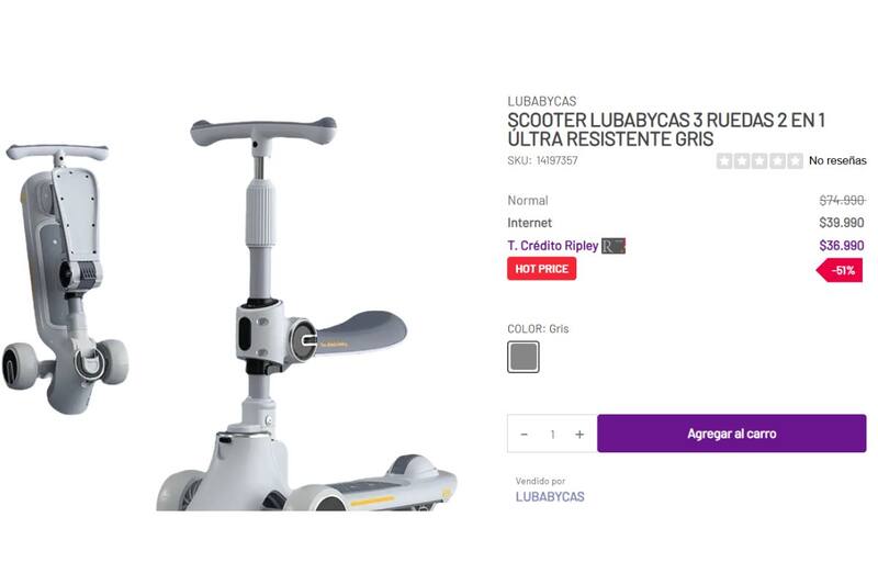 La tiene mantiene con descuento este increíble Scooter.
Créditos: Ripley.