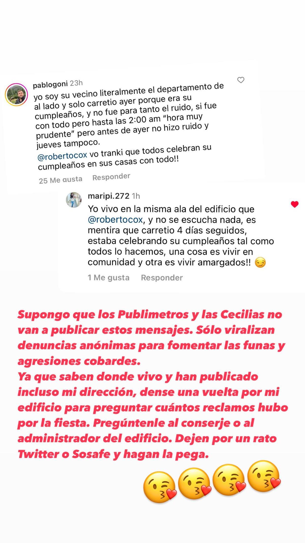 Se cansó de las críticas por las fiestas en su departamento
