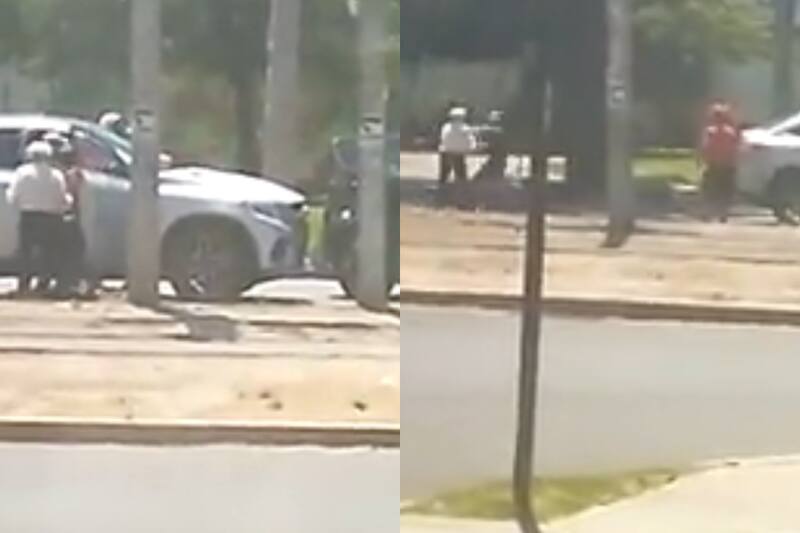 La pareja fue intimidada con armas de fuego. Créditos: Captura de pantalla.