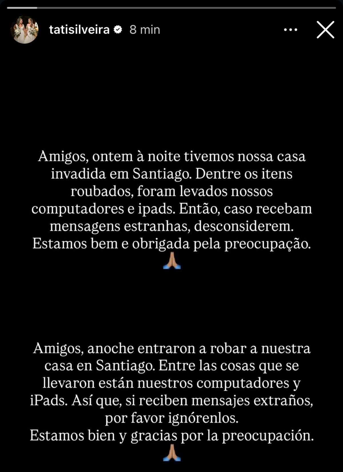 La DT de Colo Colo Femenino sufrió el robo de artículos electrónicos en su hogar. Foto: Tatiele Silveira en Instagram.