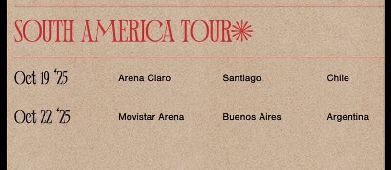 confirmó en su página web la fecha y el recinto de su concierto en Chile.