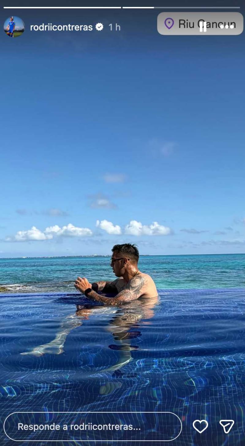 En sus vacaciones en Cancún.