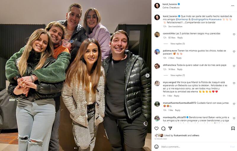 Rodrigo Gallina y su pareja celebraron la inauguración de su nuevo departamento junto a Joaquín Méndez, Karol Lucero y sus respectivas parejas.