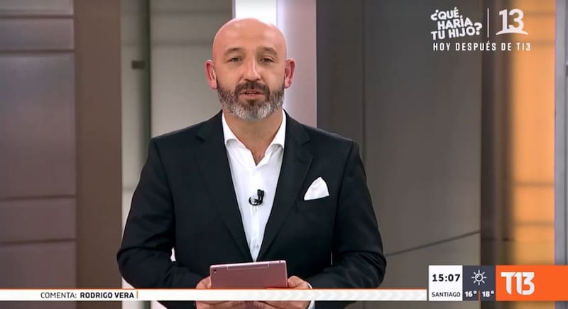 Rodrigo Vera es un periodista deportivo que tiene una vasta carrera en televisión, pasando por canales como Canal 13 y Directv Sports.
