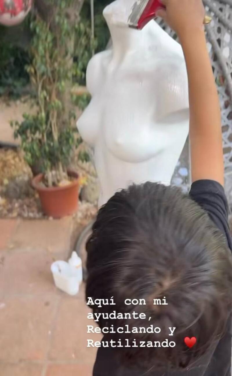 Romeo, hijo de Cathy Barriga la ayuda con la mantención.