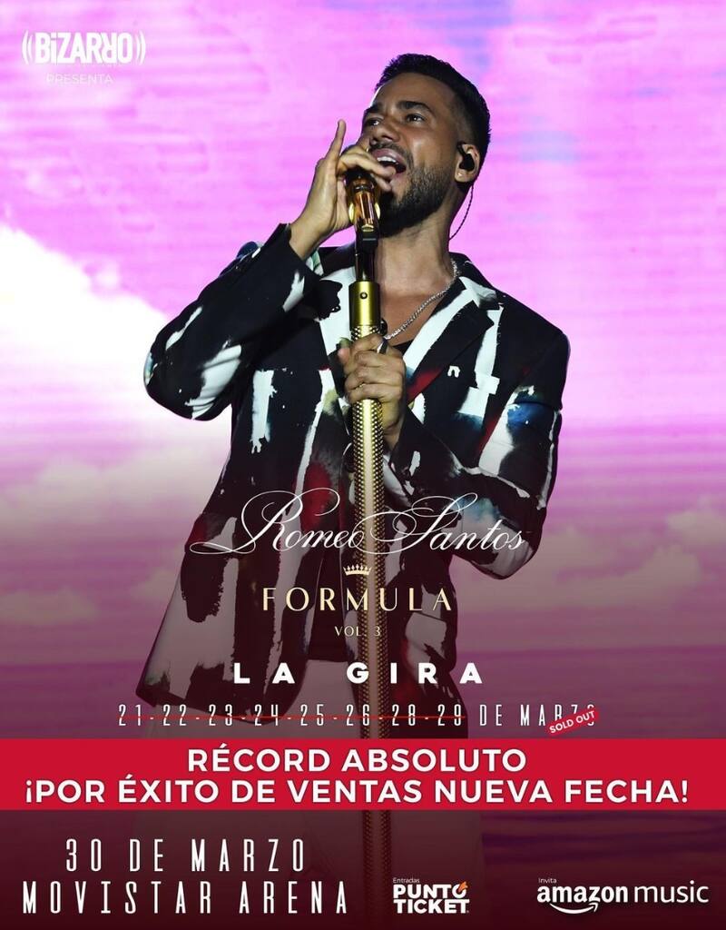 Récord Romeo Santos en Chile / Créditos: Instagram