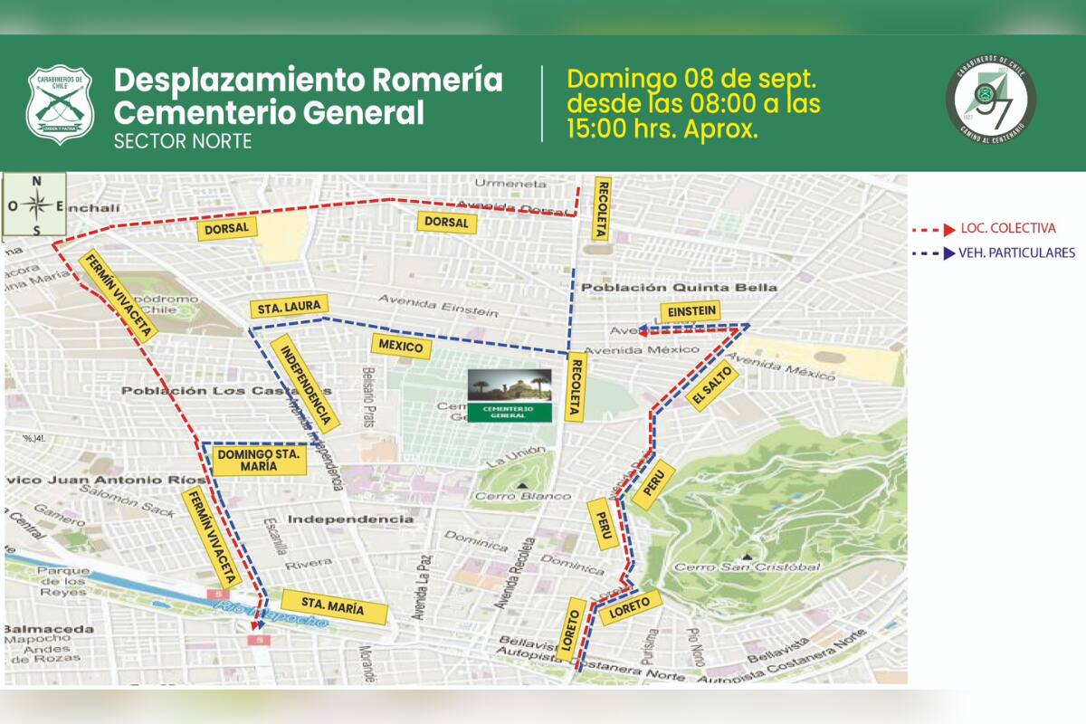 Estos serán los desvíos por Avenida Recoleta.