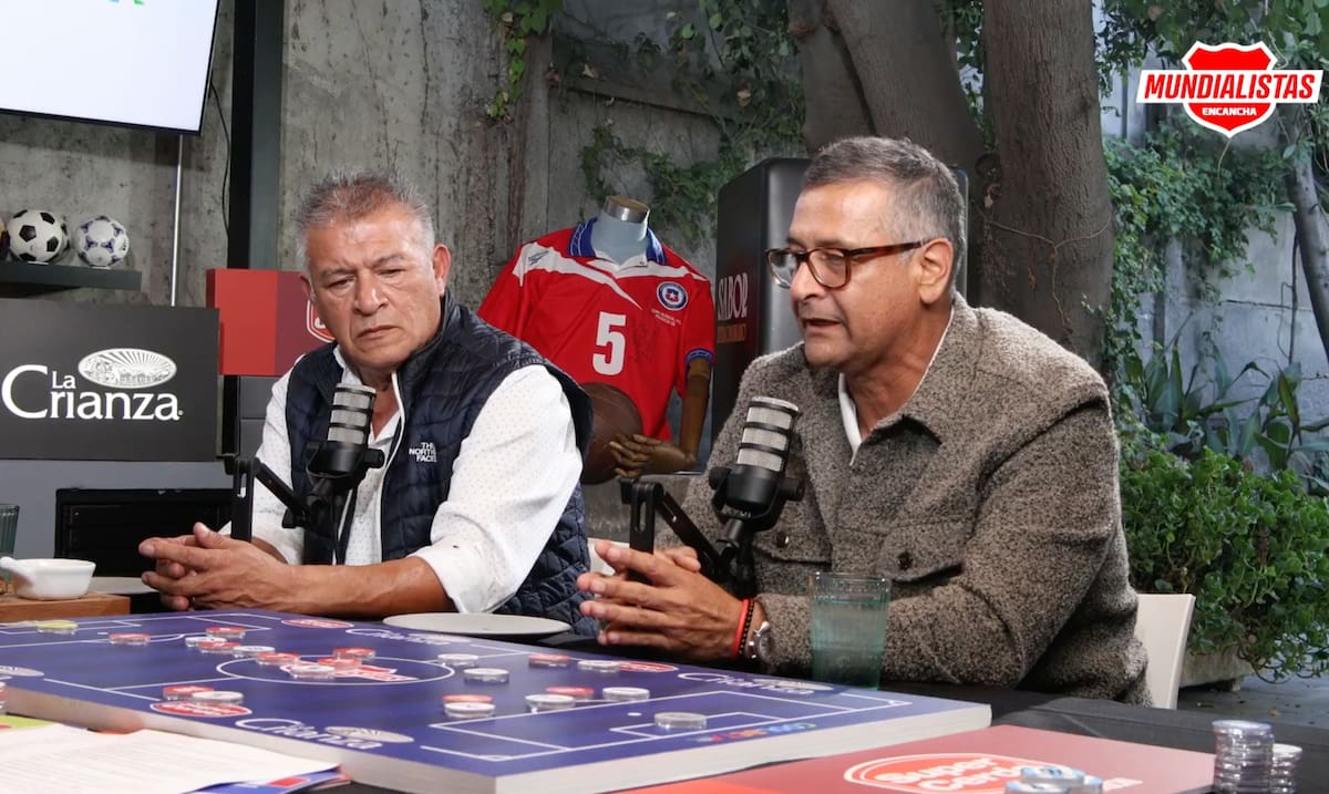 El exseleccionado chileno y el campeón del mundo fueron los primeros invitados de Mundialistas, nuevo podcast de En Cancha. Foto: Captura.